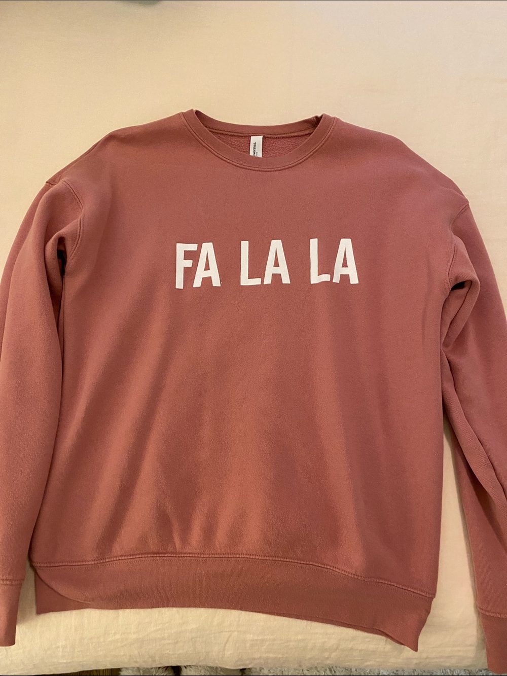 Bella Canvas Dusty Rose 'FA LA LA' Crewneck Sweatshirt